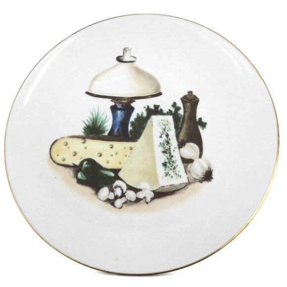 German Democratic Republic KAHLA Cheese and Wine PLATE Set 7 Piece Porcelain VTG - Picture 8 of 13